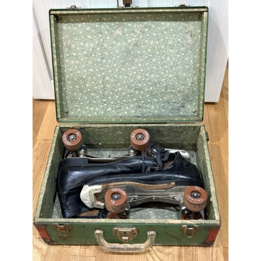 VTG Betty Lytle Styled HYDE Black Roller Skates Mens Sure‎ Grip Sz 10 Orig. Case